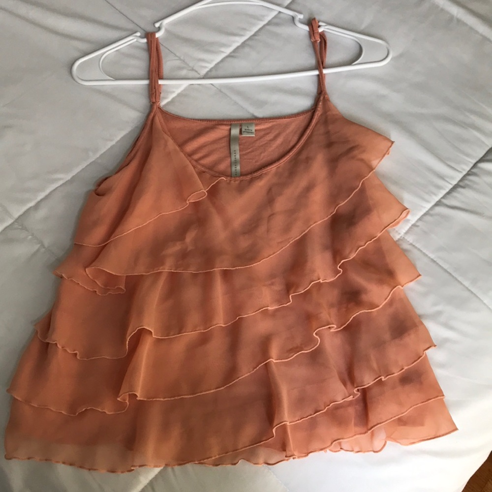pink ruffle women’s tank top